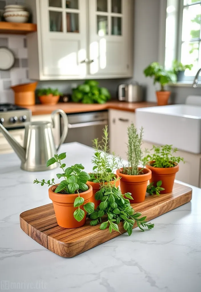 21 Kitchen Island Countertop Decor Ideas to Inspire Your Next Project! 4 21 Kitchen Island Countertop Decor Ideas to Inspire Your Next Project! - 1. Fresh Herb Garden